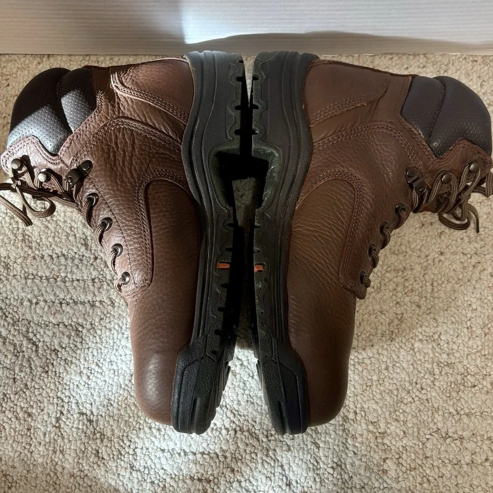 TIMBERLAND PRO Men's Leather Work Boots Size 7.5W Titan Safety Toe Powerfit - Picture 5 of 8